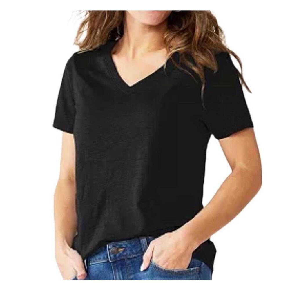 Stance Womens The V Neck T Shirt Soft Butter Blend Black XS XSMALL NEW